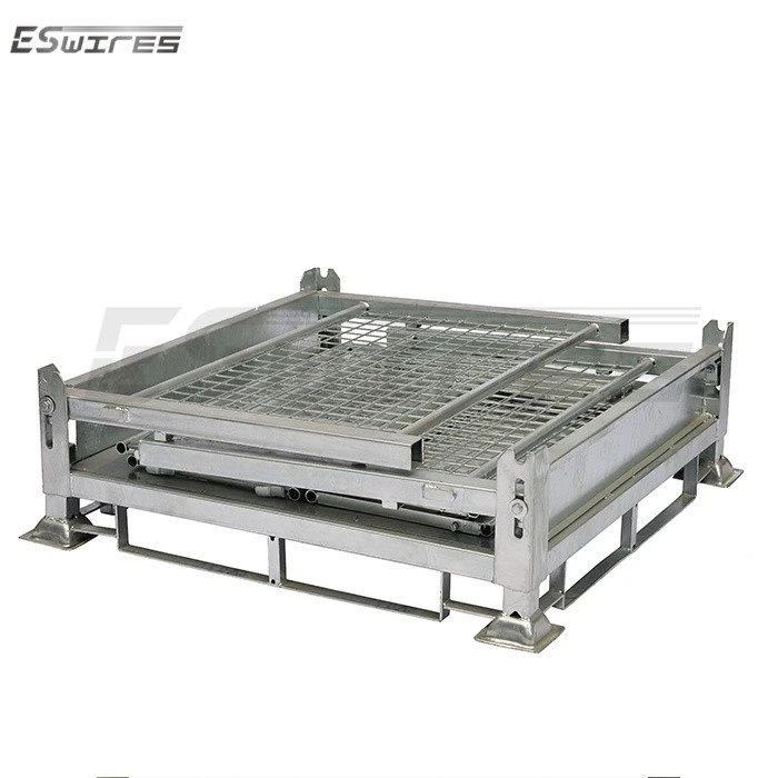 Galvanized stillage cage fold